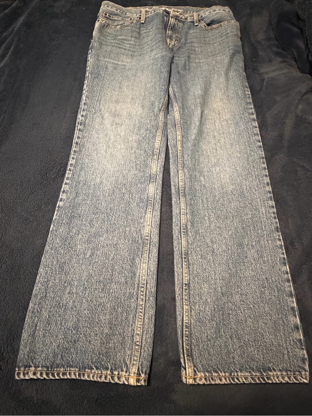 Classic Light Blue Wide-Leg Flare Jeans -